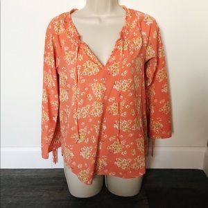 LC Lauren Conrad mimosa orange floral blouse
